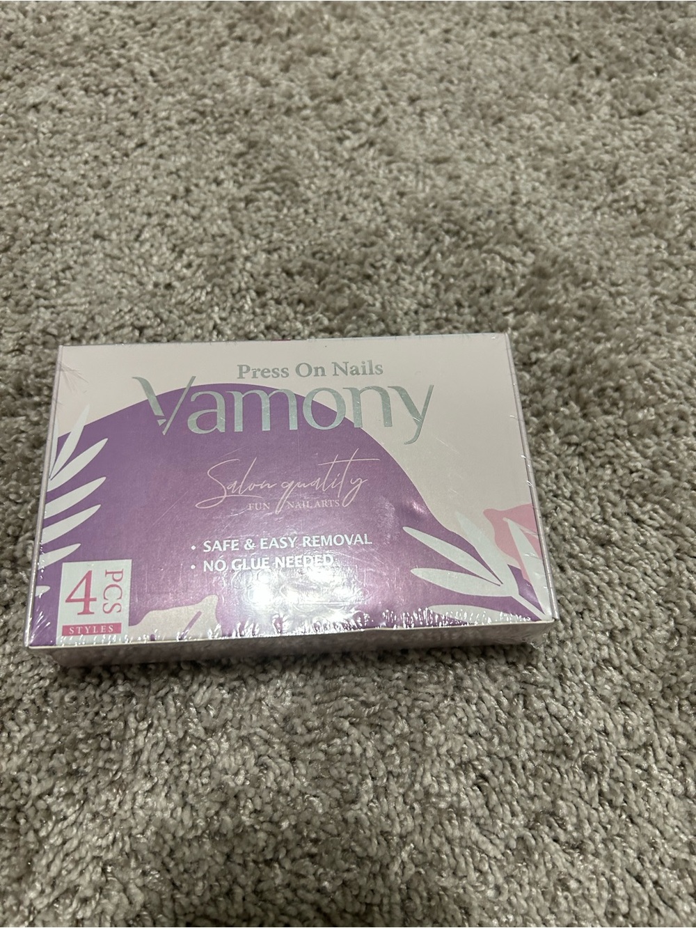 AMO Women Makeup Press-On Nails - Pink, White, Nude - Picture 4 of 4